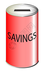 拯救红色锡罐现金金融插图艺术艺术品绘画盒子圆柱背景图片