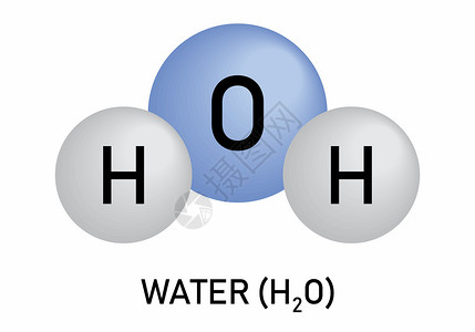 品洋酒H2O 水分子模型插画