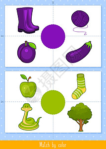 茄子树教育儿童游戏 幼儿活动注意力思维孩子们学习专注童年紫色李子短袜水果插画
