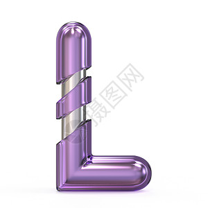 含金属核心字体的紫宝石L3D折射公司塑料玻璃字母水晶紫色插图材料宝石背景图片