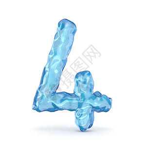 冰字体编号 4 四 3反思刨冰蓝色数字天气玻璃宝石噪音冻结水晶背景图片