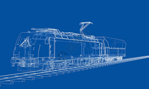 现代火车概念 韦克托商业铁路运输速度创新技术素描矢量多边形3d设计图片