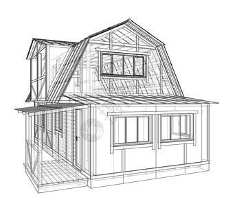 房子素描  3 的矢量渲染住宅插图住房蓝图绘画结构工程项目建造草图背景图片