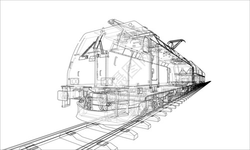 火车素描素材火车矢量多边形高清图片