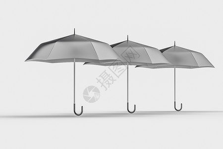 3伞与白色背景3d银行业天气插图保险安全屏蔽渲染气象商业背景图片