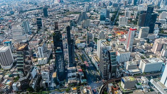 曼谷市景观办公楼住宅区首都城市生活建筑学地标旅行摩天大楼天空建筑结构高清图片素材