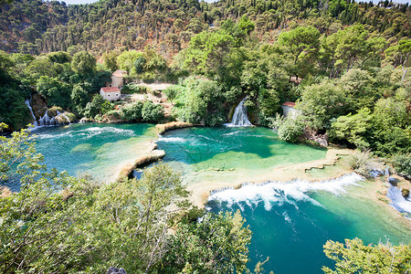 希贝尼克Krka Sibenik 克罗地亚克罗埃里亚-享受Kr自然的美丽背景