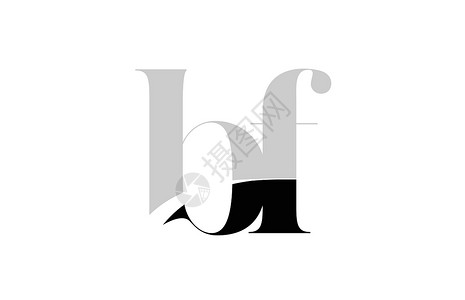 字母黑白bfbf f 黑白标志图标设计插画