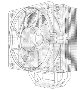 托米斯勒尼科Cpu 科勒概念 韦克托翅膀扇子处理器技术蓝图电脑硬件径向流动单元设计图片