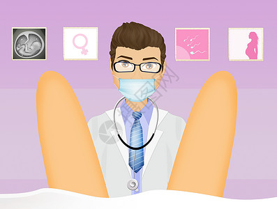 妇科检查监控插图学习胎儿母性控制药品怀孕男人医生背景图片