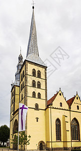 德国莱姆戈圣尼古拉教堂建筑学历史性纪念碑城市地标历史旅行吸引力旅游文化背景图片