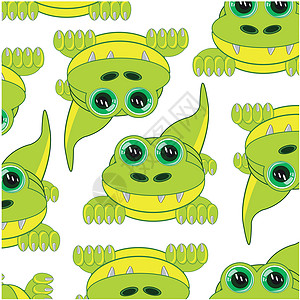 鳄鱼装饰模式漫画的矢量插图(以矢量说明)背景图片