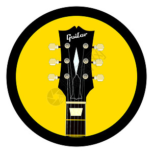 吉他图标吉他头牌圆环图标唱片插图艺术身体蓝调绘画摇滚乐音乐脖子艺术品背景