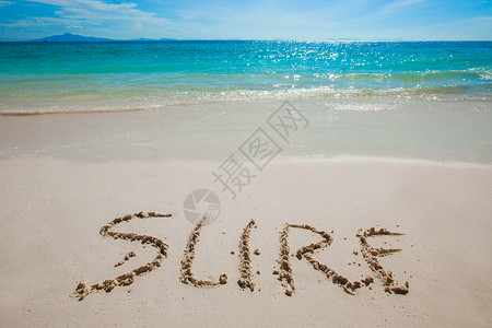 在沙滩上签个字背景图片