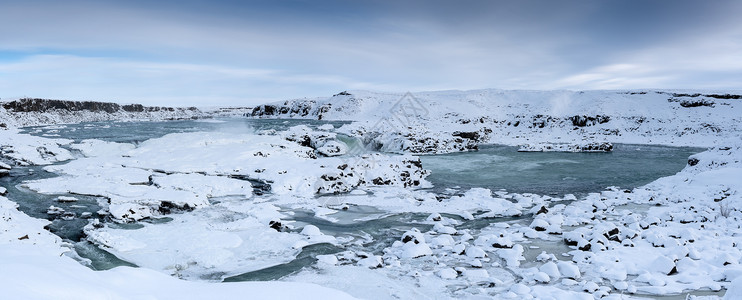 冰乌伦乌里达福斯 冰岛 欧洲全景目的地农村环境荒野旅行生物假期风景天空背景