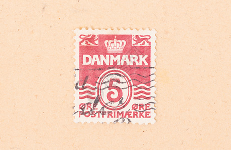 1980年 丹麦印刷的印章显示它的价值收藏古董邮票收集爱好邮资空气历史性信封背景图片