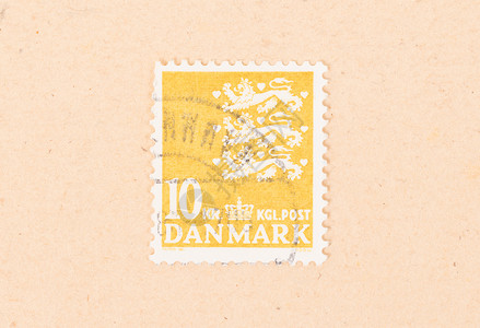 1980年 丹麦印刷的印章显示它的价值收藏古董历史性收集爱好邮资信封空气邮票背景图片