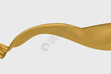 金色波浪曲线3d渲染金色飘逸布背景涟漪流动海浪材料窗帘渲染运动插图优雅金子背景