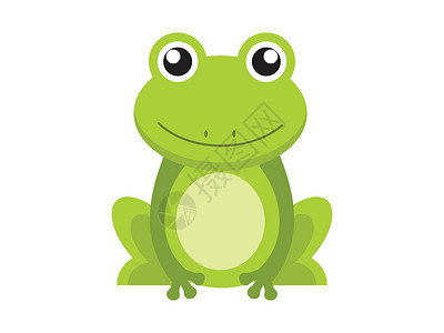 牛蛙煲白色背景上孤立的可爱绿色青蛙卡通人物插画