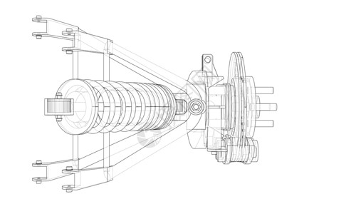 带减震器的汽车悬架 韦克托震惊技术轮子草图车辆轮胎绘画车轮线条圆圈背景图片
