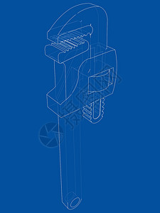 轮廓可调扳手 韦克托草图服务工业作坊硬件工人环境乐器绘画螺栓背景图片