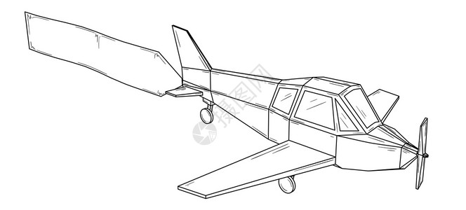 带翅膀和螺旋桨的小平面     单机航程飞行旅行卡通片横幅广告旅游运输飞行员客机背景图片