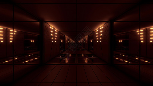 金金色时尚的深黑Scifi隧道 清亮的光辉三维插图背景壁纸墙纸运动3d反射渲染金子玻璃黑色对比度太空背景图片