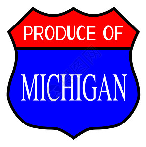 密歇根州生产州际路线公路交通绘画白色插图背景图片