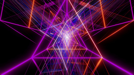 抽象的金三角铁丝框设计 3d 绘制背景壁纸隧道渲染紫色墙纸运动红色插图三角形艺术蓝色背景图片