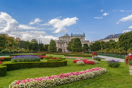 奥地利维也纳Volksgarten背景图片
