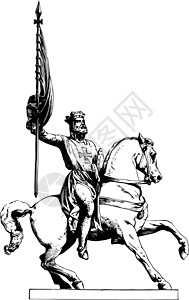 雕像是第一次十字军领袖之一 在梅迪耶夫时高清图片
