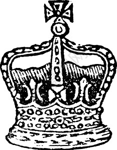 英国国王复古雕刻的皇冠背景图片