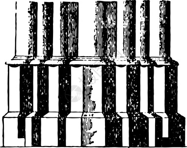 哈尔施塔特风光早期哥特型的古代原体雕刻插画