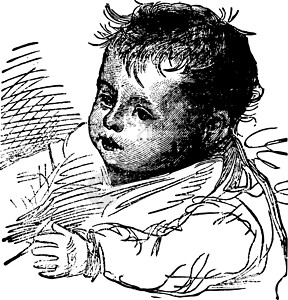 这张照片里的婴儿脸 是老式刻字背景图片