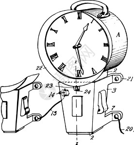 二次电钟老古董插图背景图片