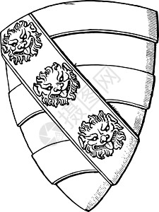 Edw 时代的骑士狮面纹章盾牌背景图片