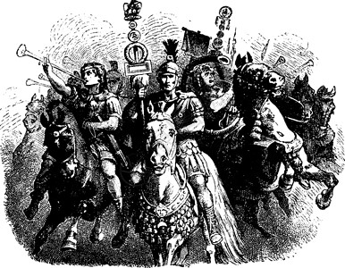 罗马士兵复古插画背景图片