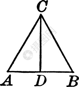 等腰三角形复古插图的平分垂直角背景图片