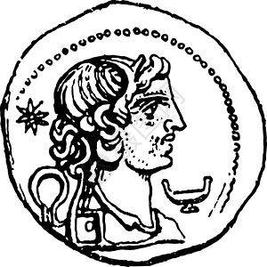 皮索古董插图的硬币昆虫皇帝背景图片