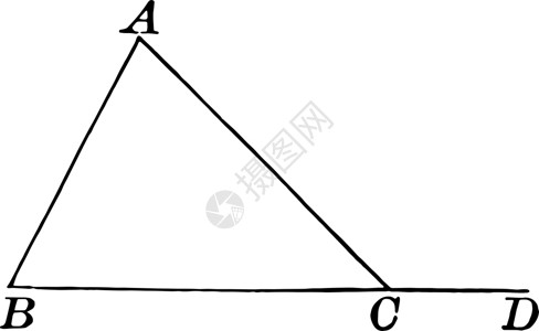 为外角复古点检延长线段的三角形背景图片