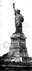 自由女神像古代插图背景图片