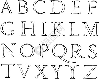 罗马文艺复兴字母 古典插图背景图片