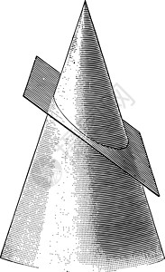 显示 Ellipse 陈年插图的二次曲线区域绘画锥体艺术白色黑色雕刻背景图片