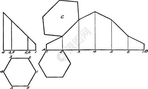 开发六边形棱柱古典图解背景图片