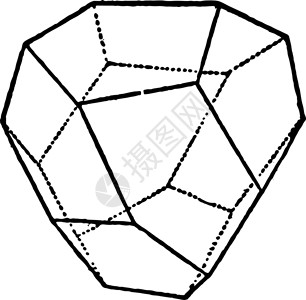 四面体五角十二面体复古插画背景图片