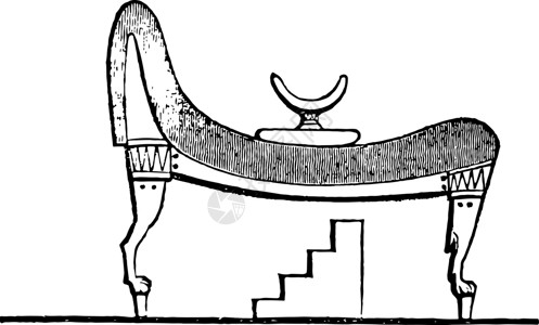 埃及库奇 古董插图背景图片