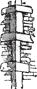 长的和短的萨克森建筑 塔 古老的雕刻背景图片