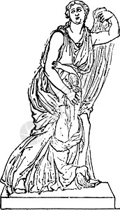 Niobe 复古插图神话女儿雕像女神背景图片