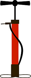红色自行车泵 插图 白色背景的矢量背景图片