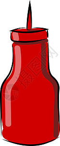 大番茄酱瓶 插图 白底矢量背景图片